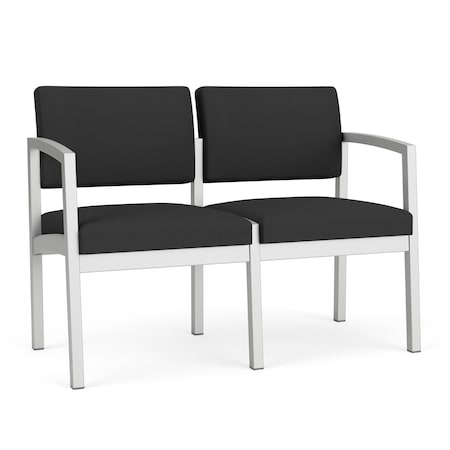 Lesro Graphite (Gray) Seat, 2 Seat Sofa, 43.5 W 24.5 L 32 H, Open House Solid Color Fabric Seat LS2101